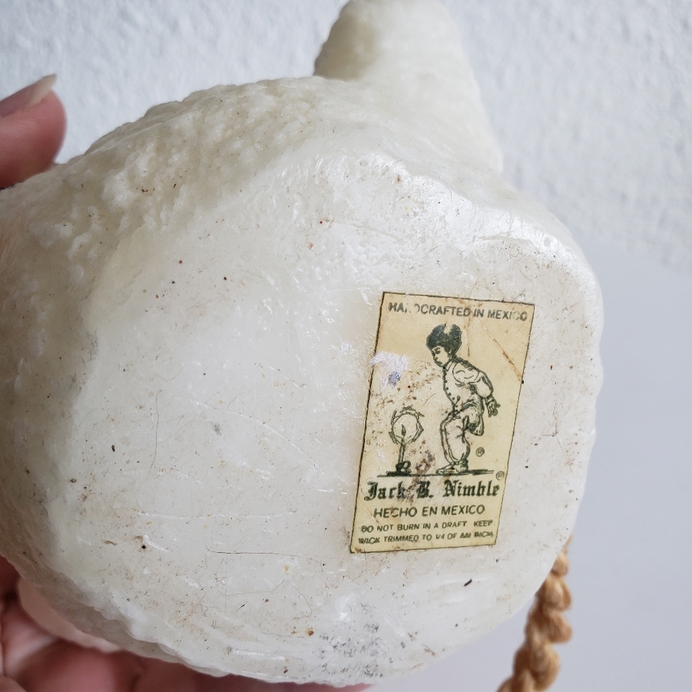 #Vintage 1960-70s Jack B Nimble Wax White Mouse Head Shaped Decorative Candle . - Picture 9 of 13